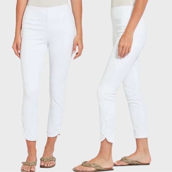 NWT LYSSE Happy Hour Braided White Crop Pant XS - Picture 1 of 7